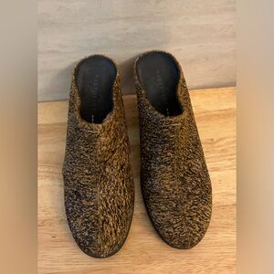 Naked Feet Brown and Black Textured Calf Hair Slip-On Mules